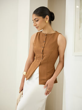 Button Down Sleeveless Top