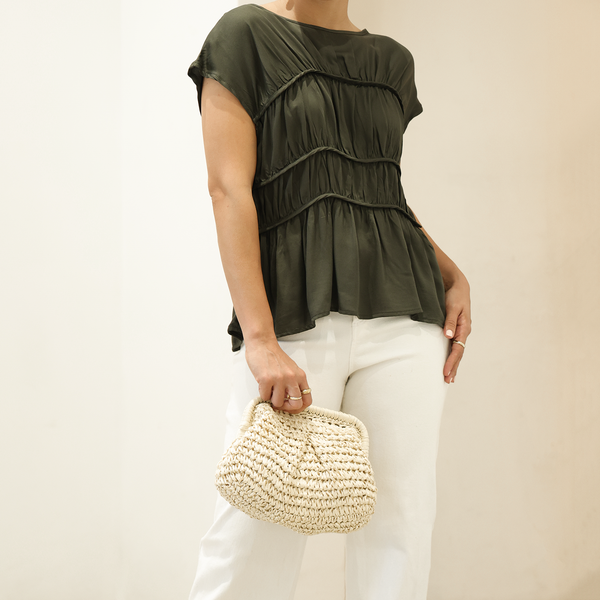 Seam Detailed Short Sleeved Top