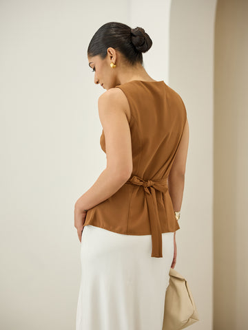 Button Down Sleeveless Top