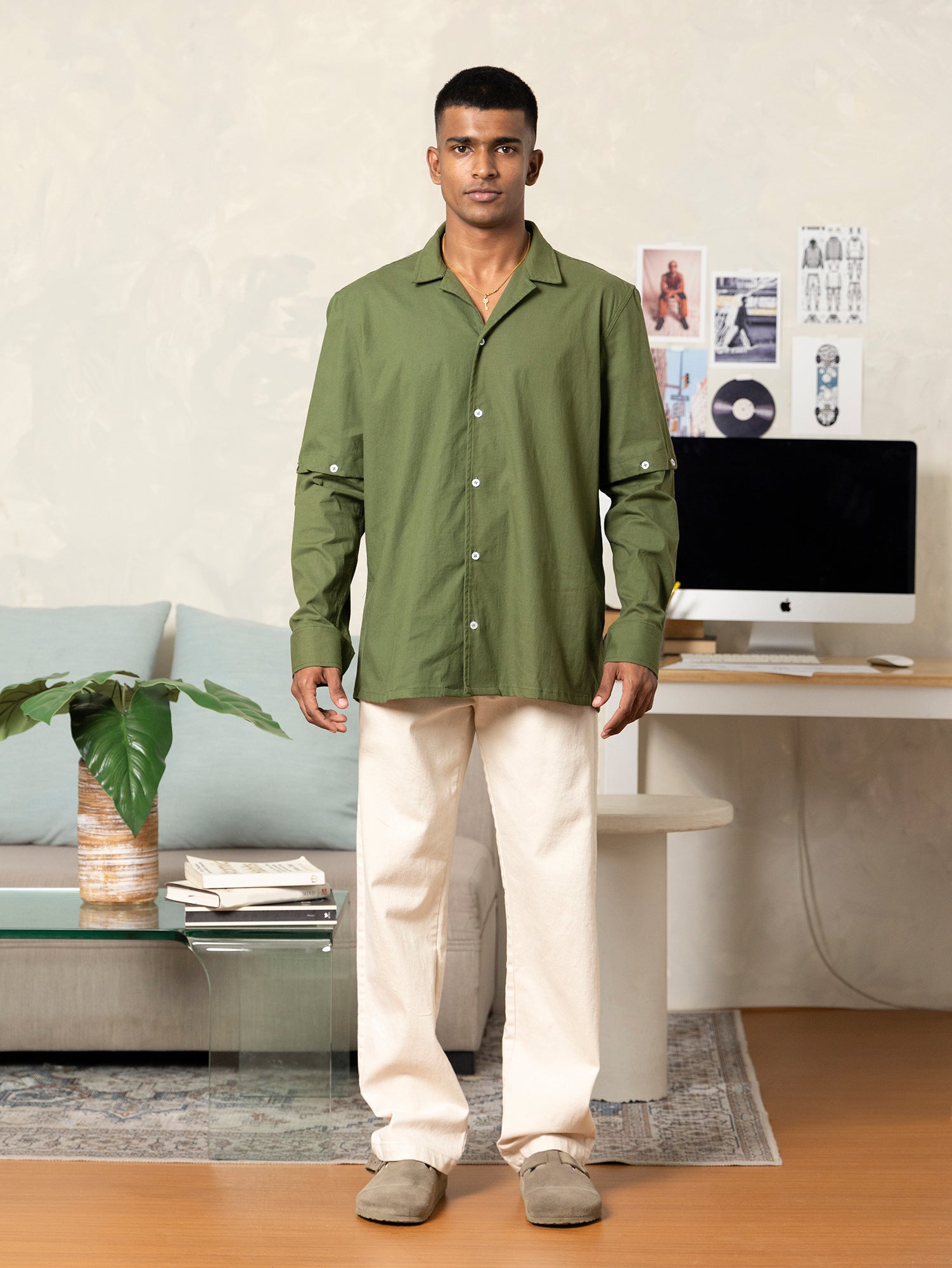 Long sleeve detachable shirt