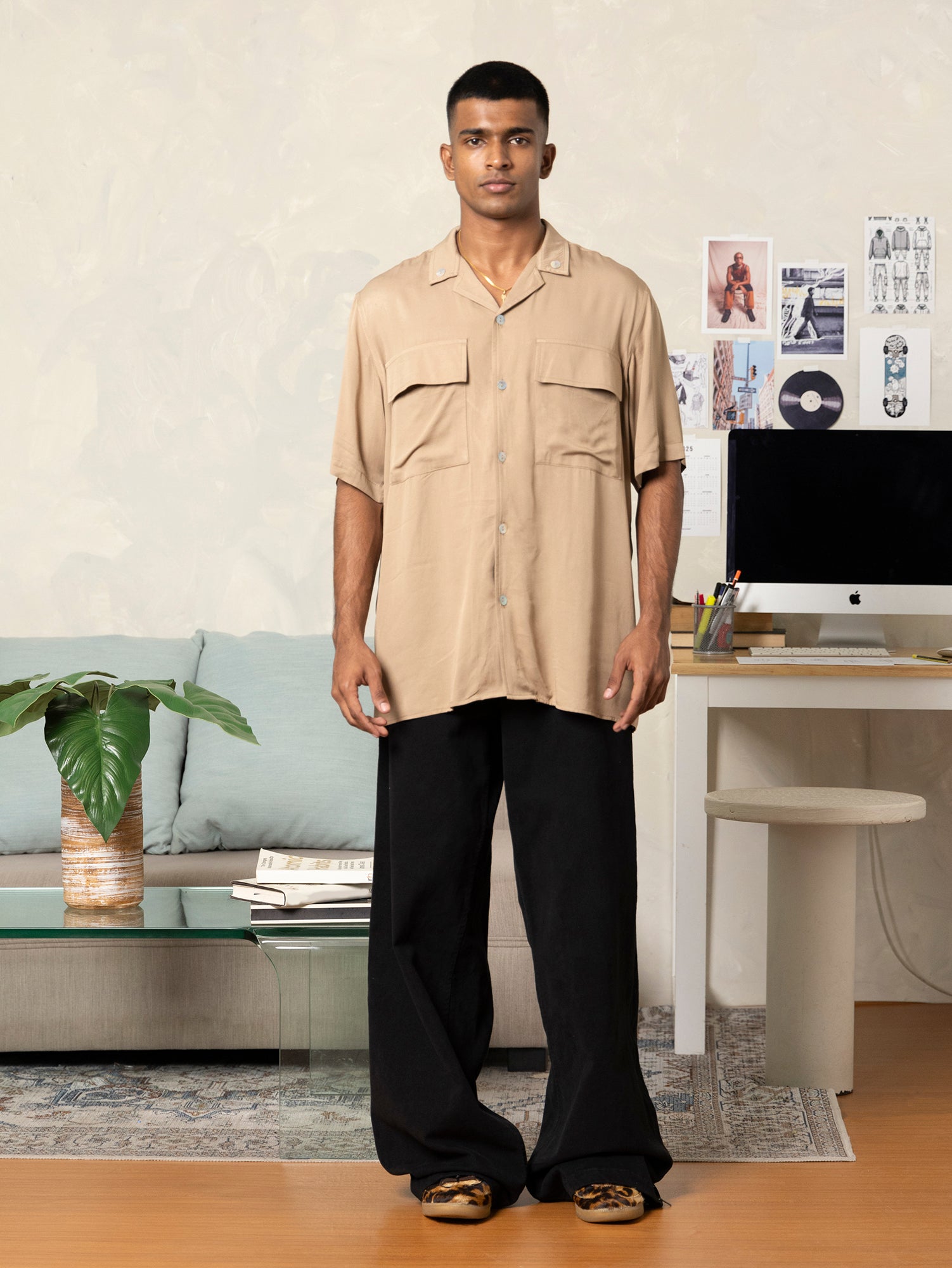 Oversized short sleeve shirt