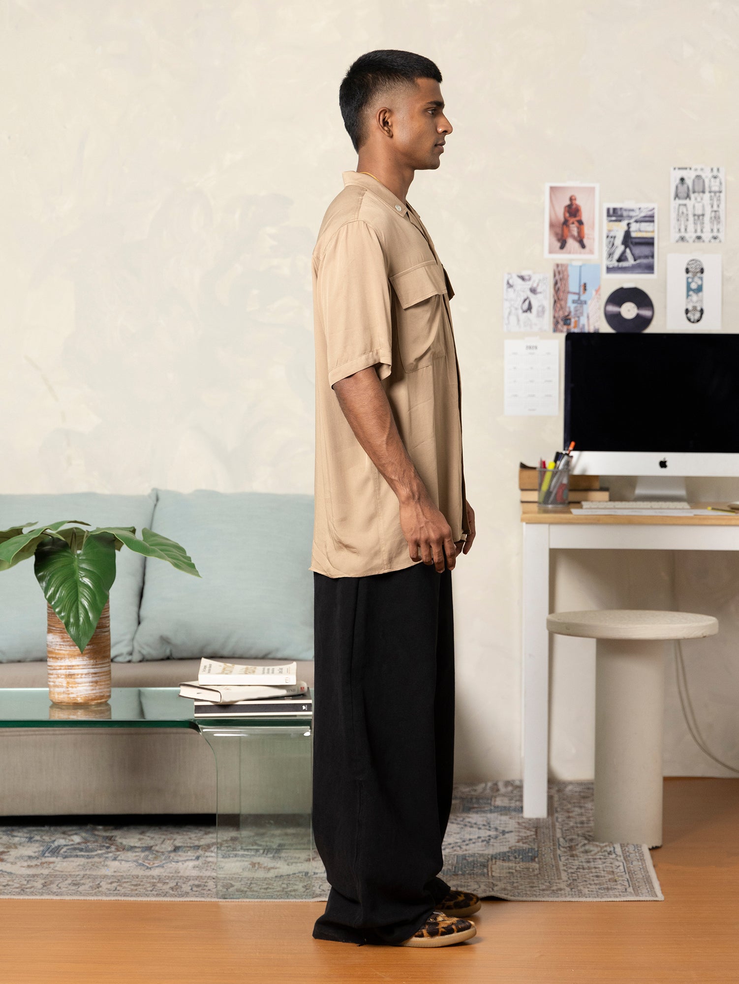 Oversized short sleeve shirt