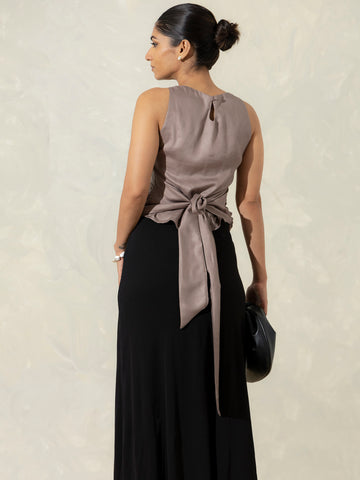 High Neck Back Tieup Top