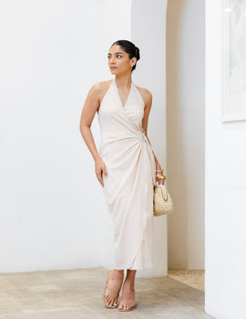 Halter Neck Wrap Dress
