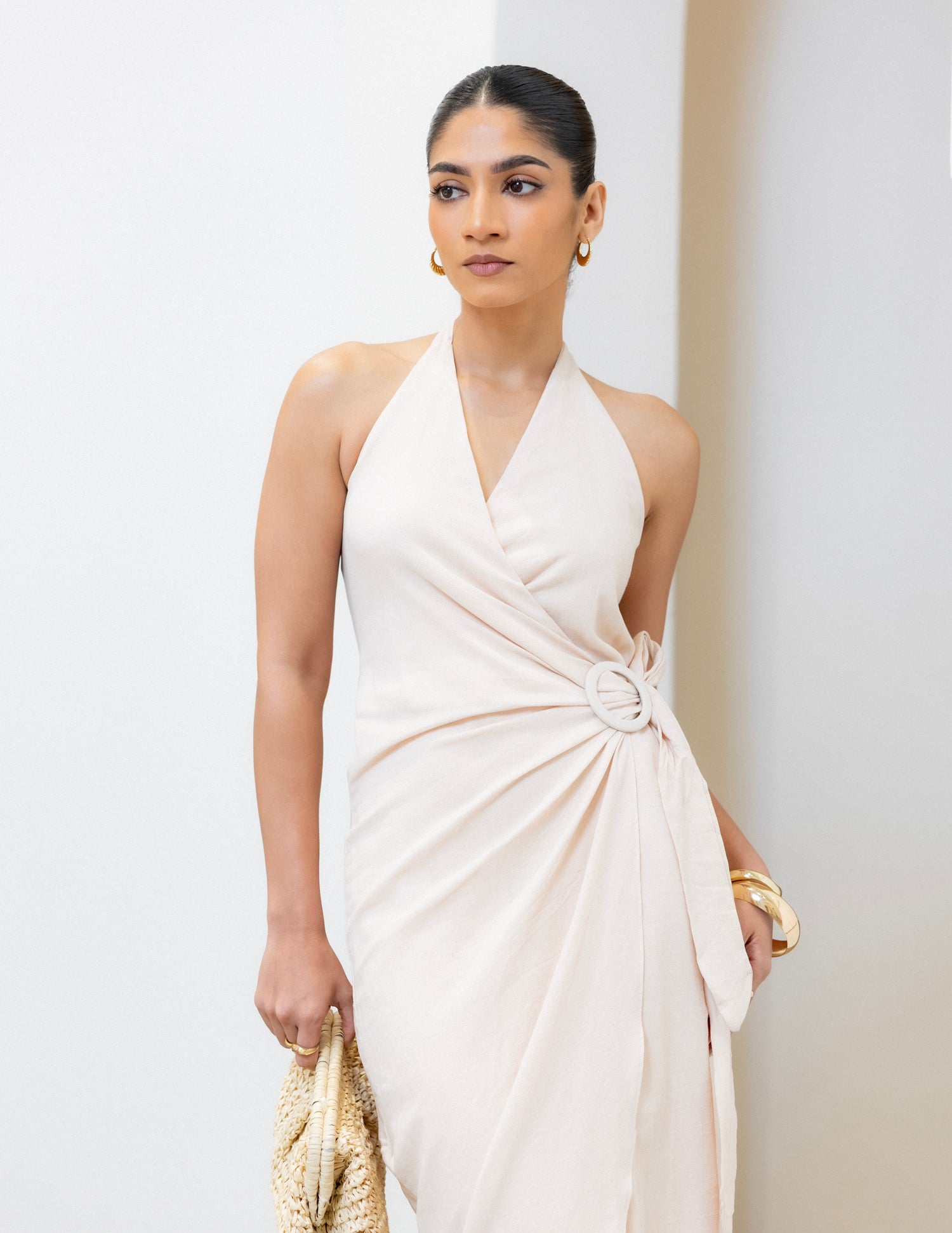 Halter Neck Wrap Dress