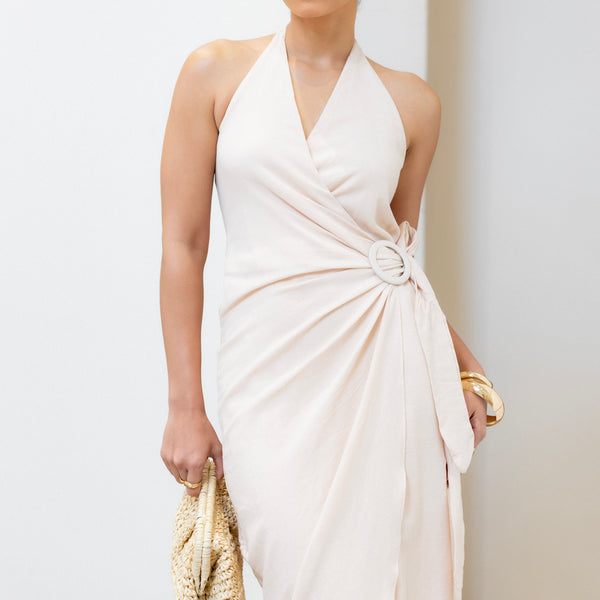 Halter Neck Wrap Dress