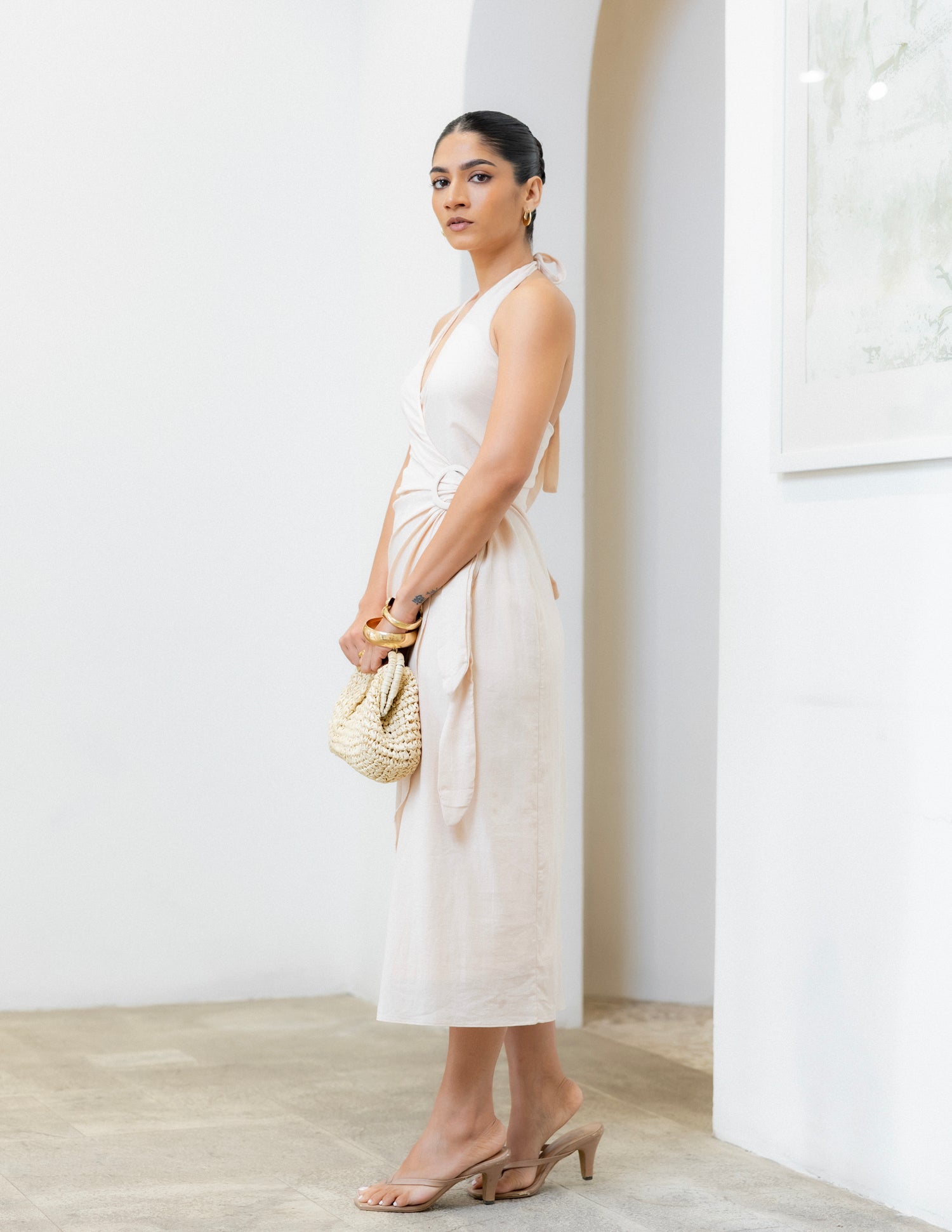 Halter Neck Wrap Dress