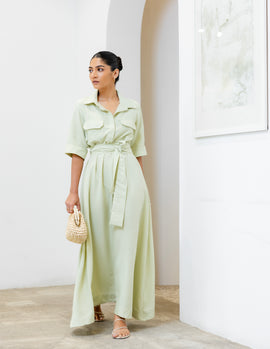 Tie Up Detail Maxi Dress