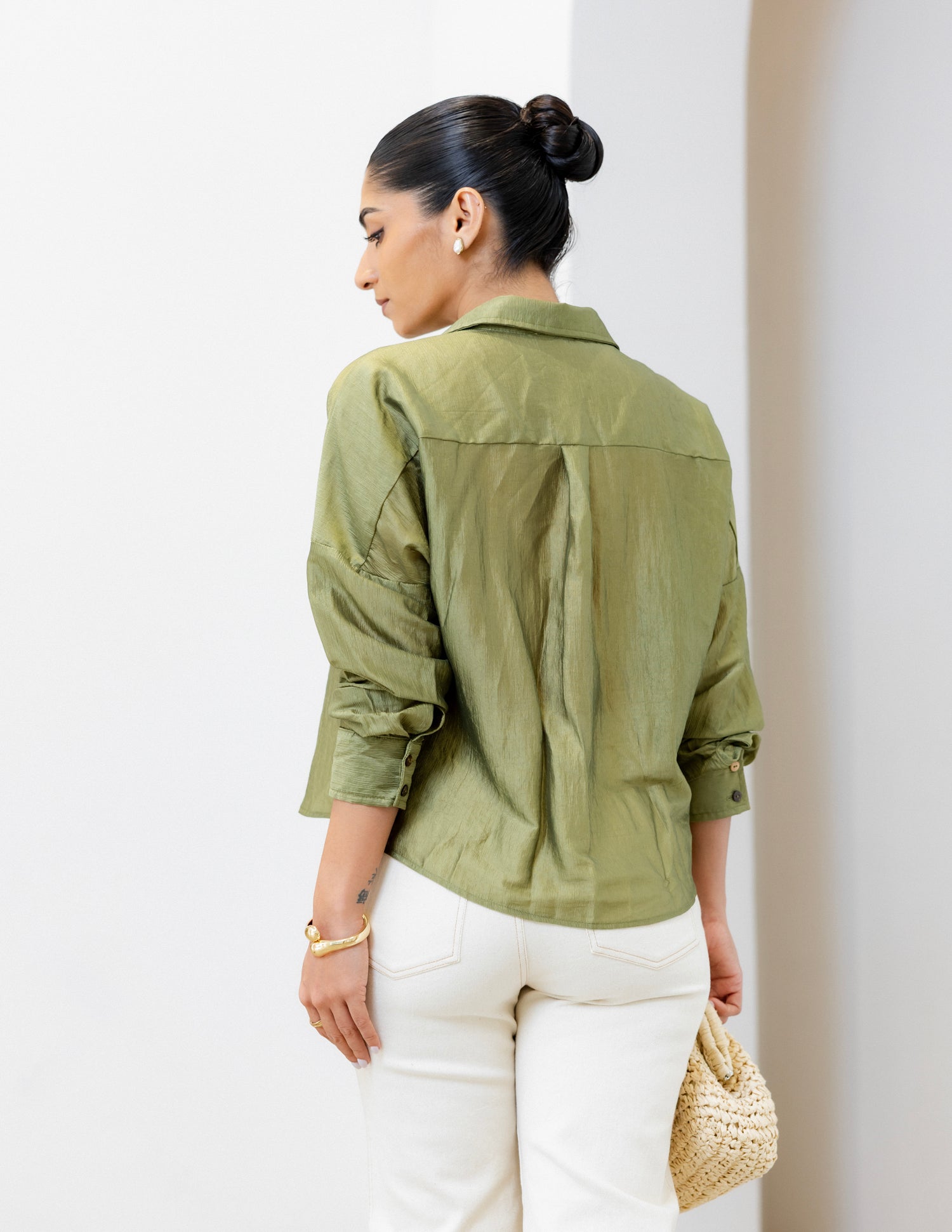 Pannel Detail Crop Shirt