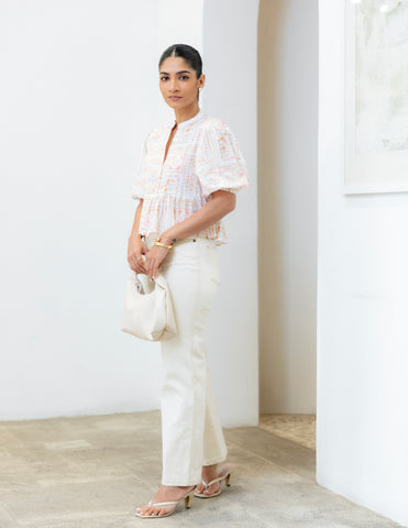 Puff Sleeve Peplum Top