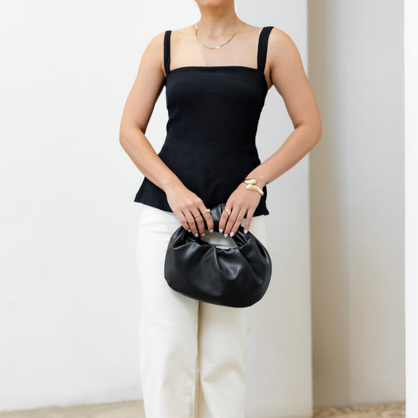 Bustier Detail Peplum Top