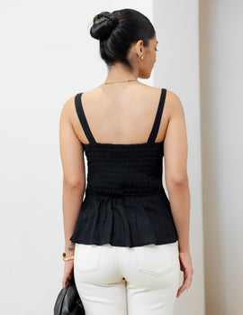 Bustier Detail Peplum Top