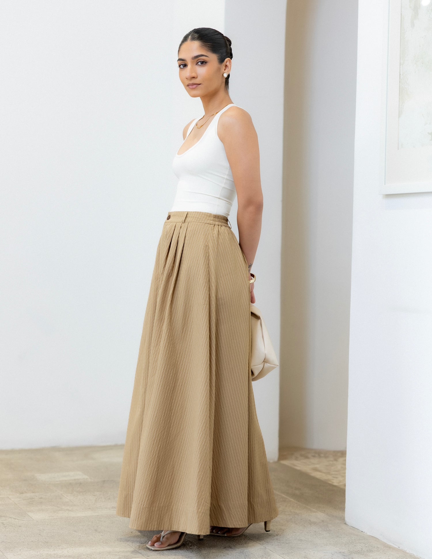 Back Elasticated Maxi Skirt