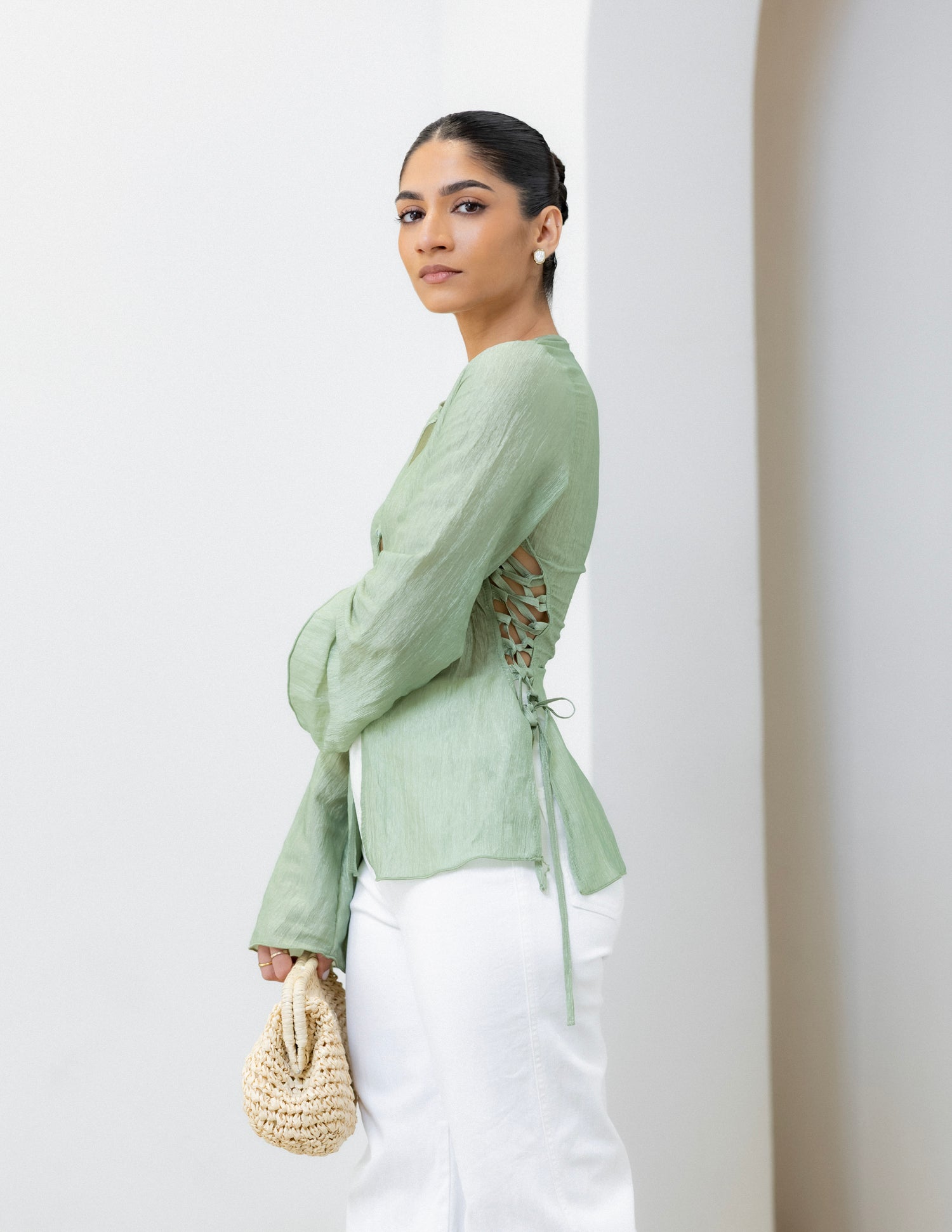 Side Tie Up Cut Out Top