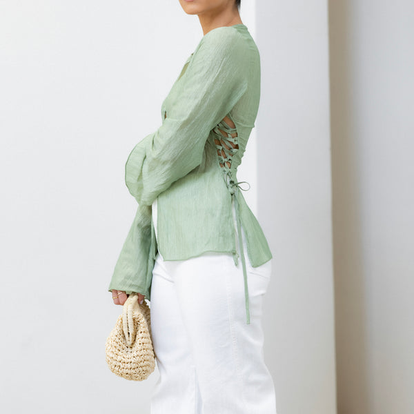 Side Tie Up Cut Out Top