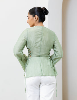 Side Tie Up Cut Out Top