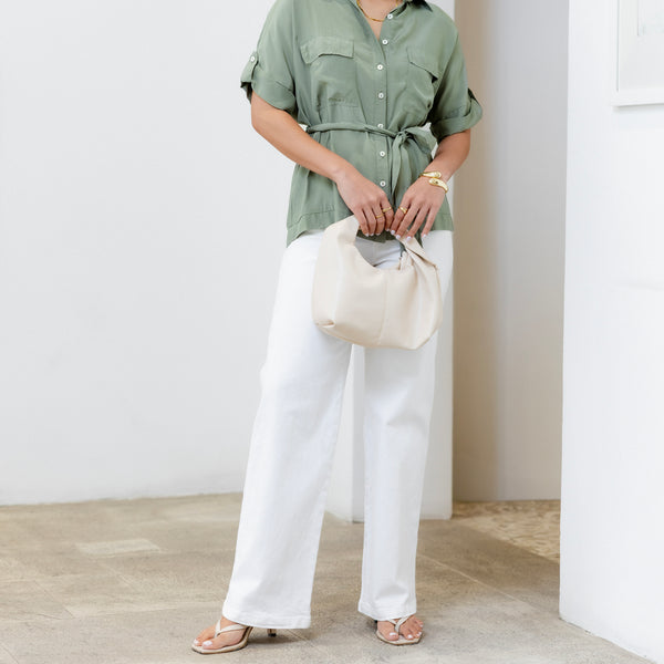 Double Pocket Detail Tie Up Shirt