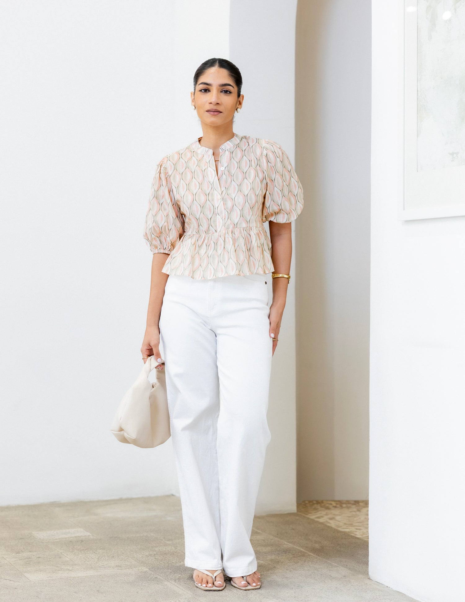 Puff Sleeve Peplum Top