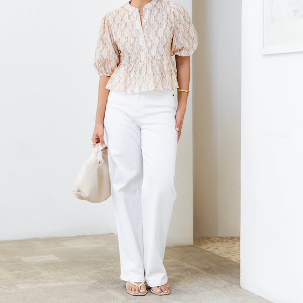 Puff Sleeve Peplum Top