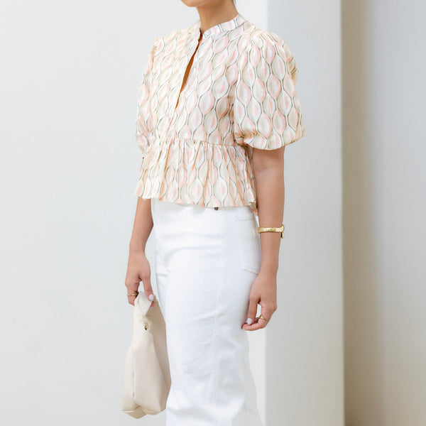 Puff Sleeve Peplum Top