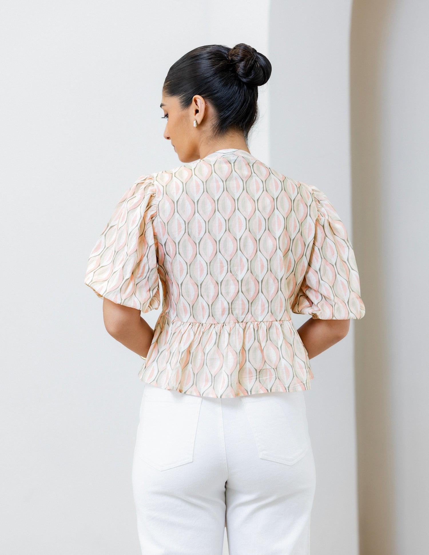 Puff Sleeve Peplum Top