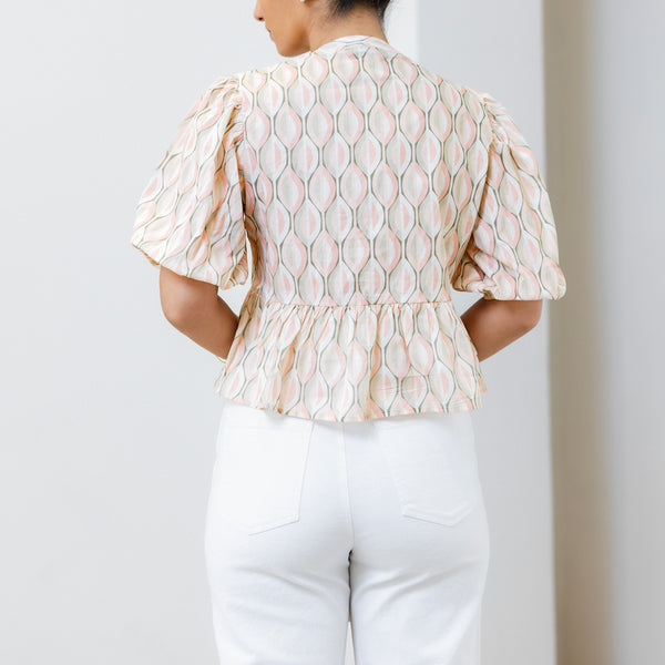 Puff Sleeve Peplum Top