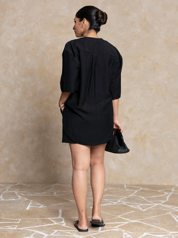 Chinese Collar Button Down Short Sleeved Top