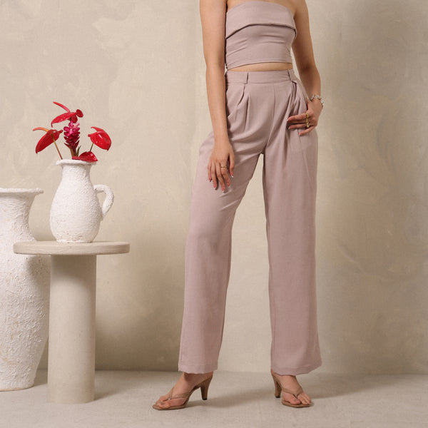 Pleat Detailed High Waist Pant