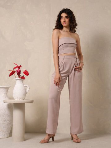 Pleat Detailed High Waist Pant