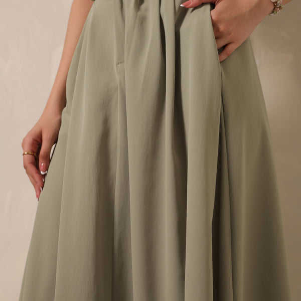 Back Elasticated Maxi Skirt