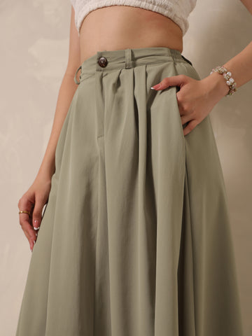 Back Elasticated Maxi Skirt