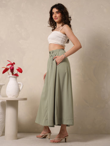 Back Elasticated Maxi Skirt