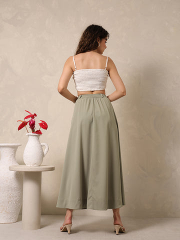 Back Elasticated Maxi Skirt