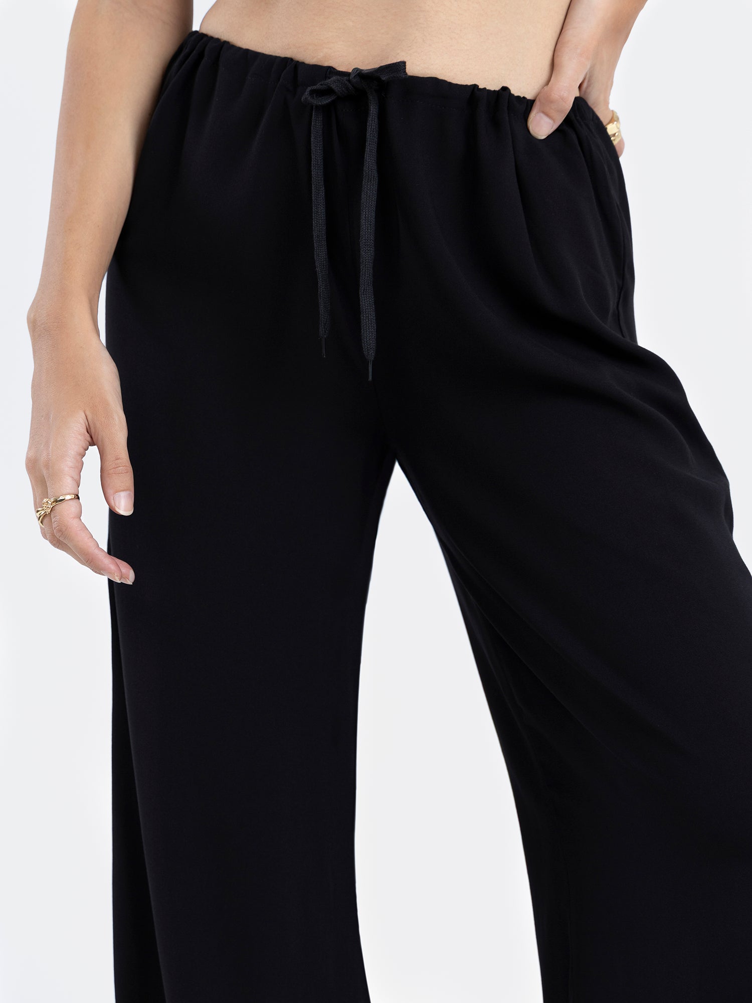 Drawstring Wide Leg Pant