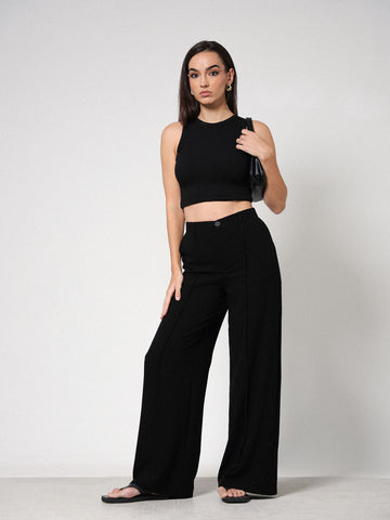 Seam Detailed Wide Leg pant