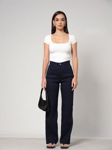 High Waist Straight Leg Pant