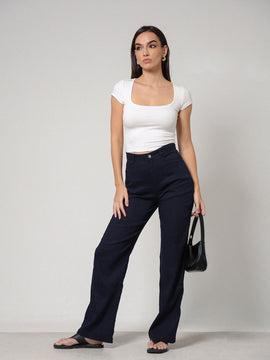 High Waist Straight Leg Pant