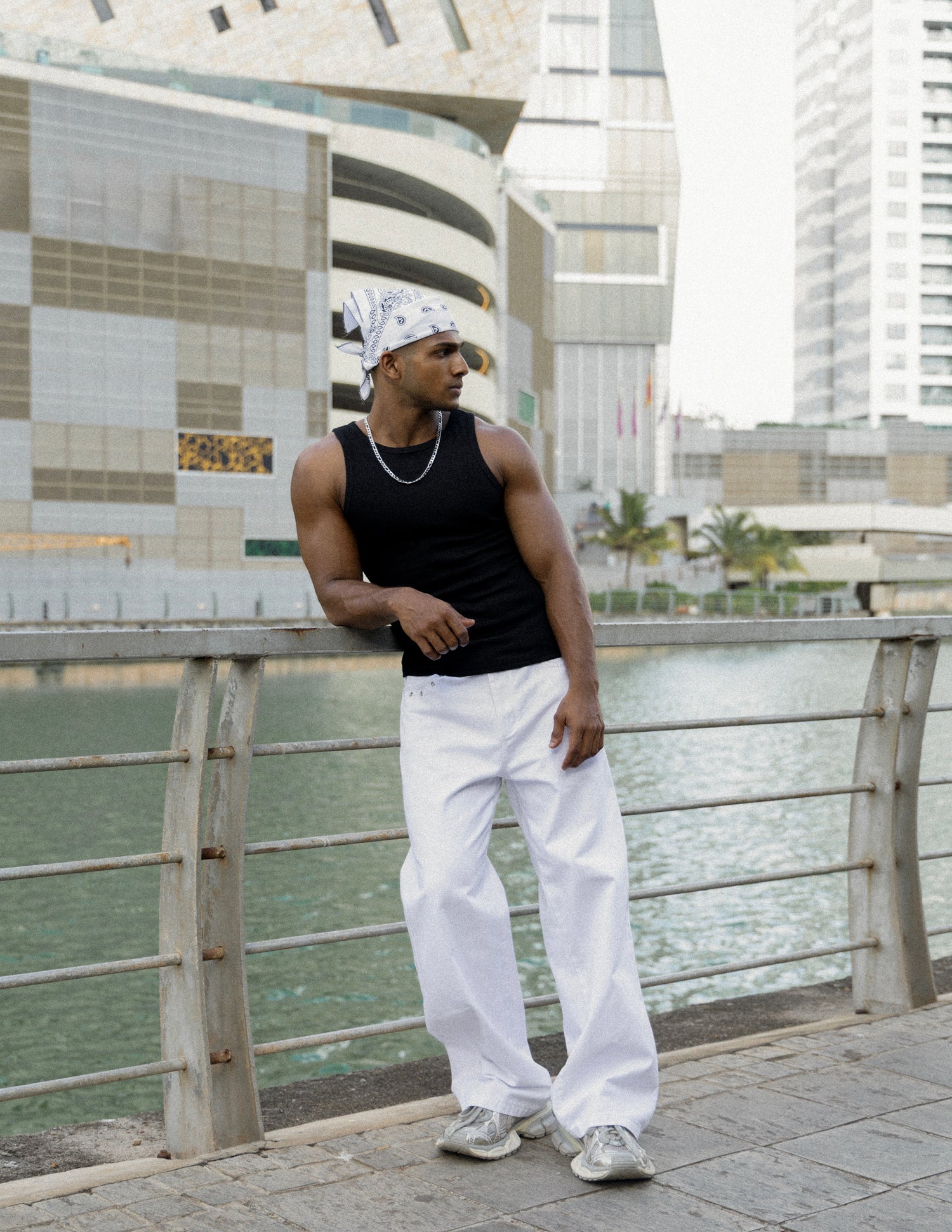 Eyelet detailed wide leg pant