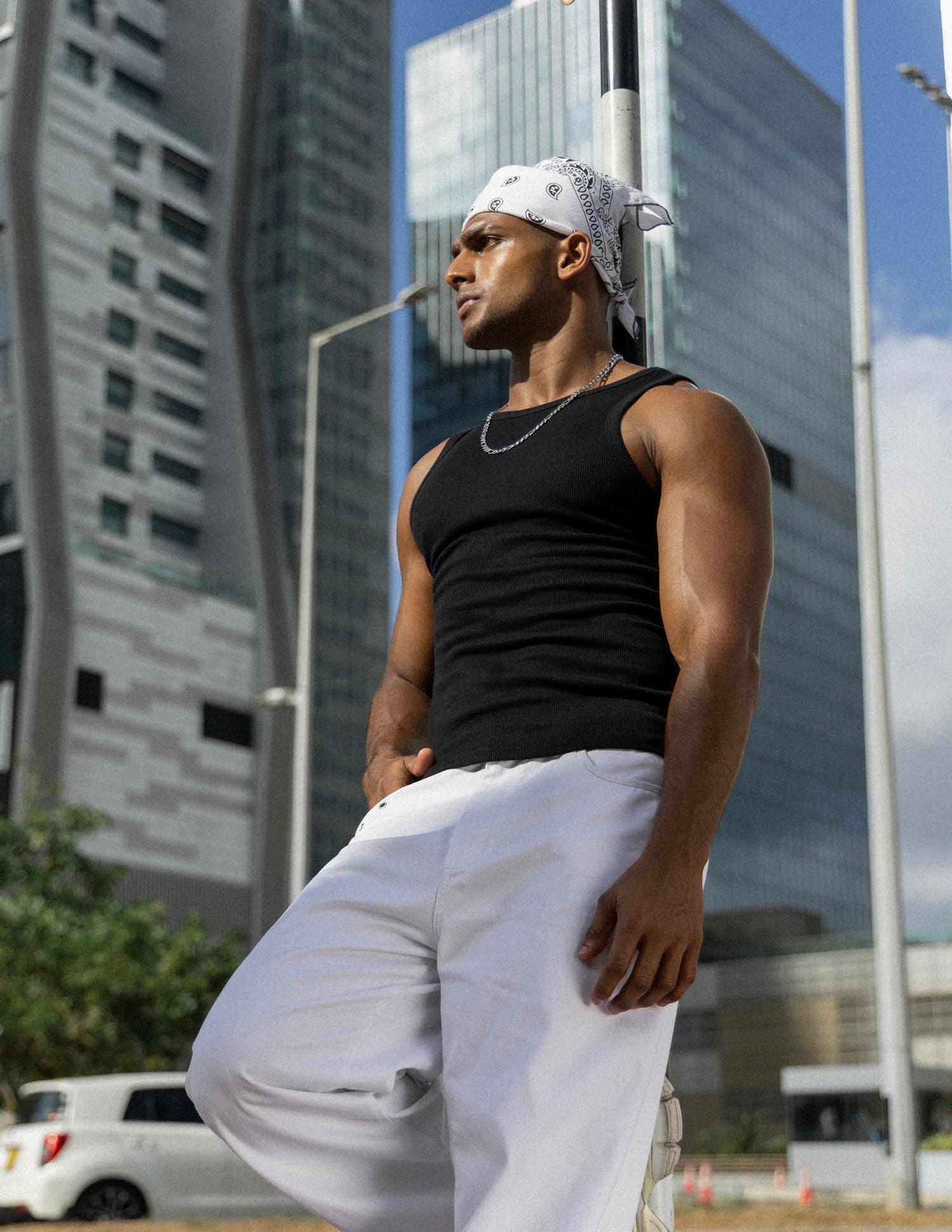 Eyelet detailed wide leg pant