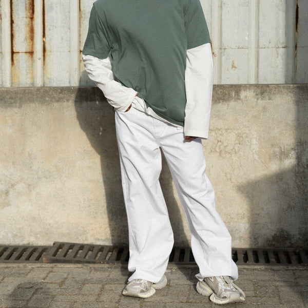 Eyelet detailed wide leg pant