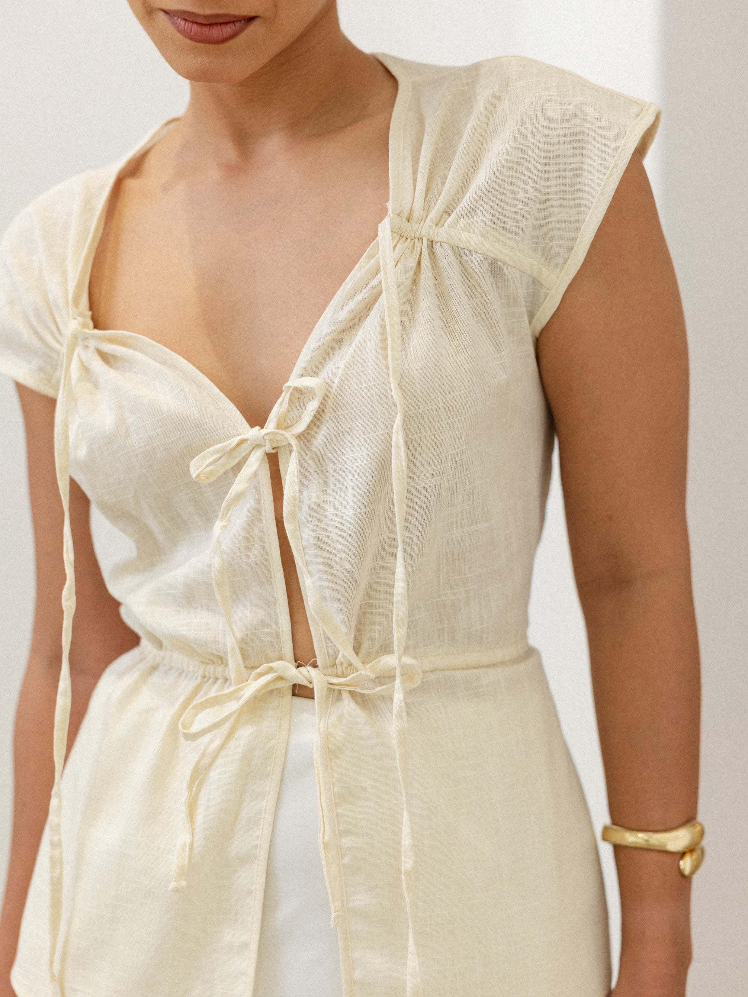 Tie Up Detail Sleeveless Top