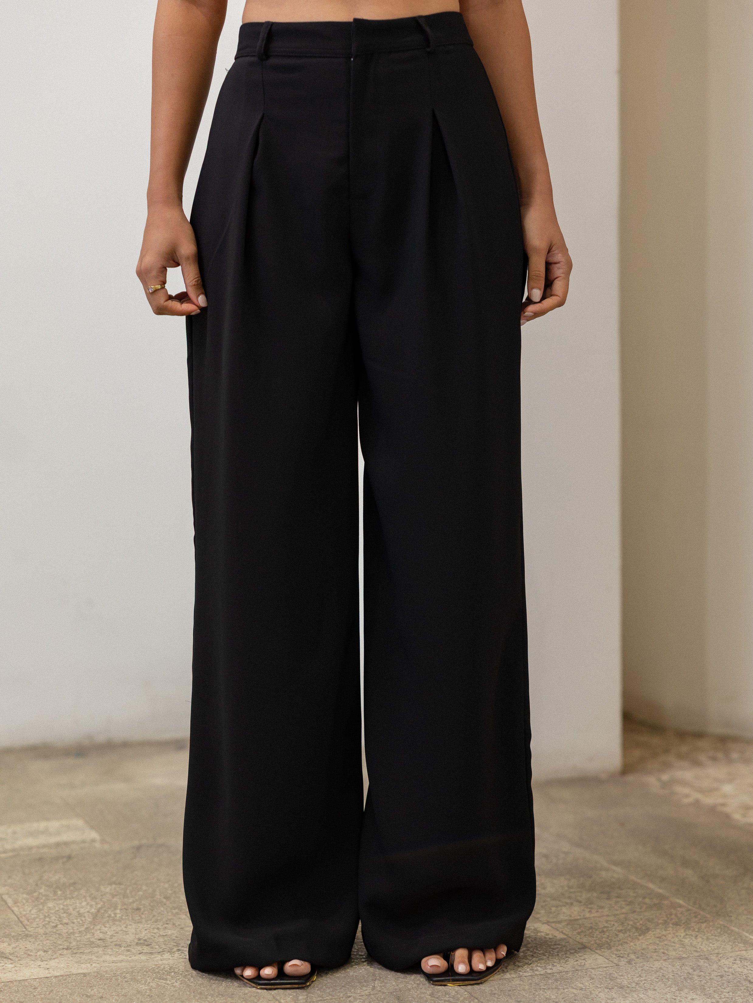 High Waist Front Pleated Pant