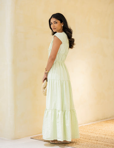 Front Tie-Up Detail Maxi Dress