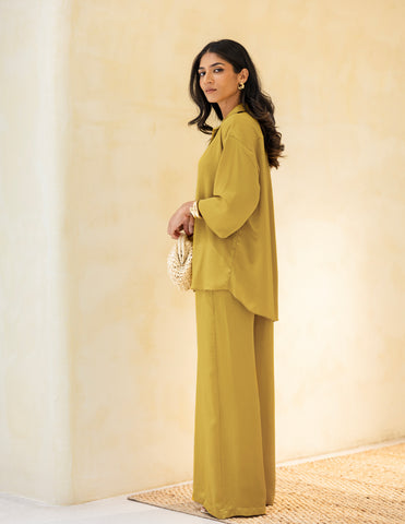 Longsleeved Oversized Satin Shirt