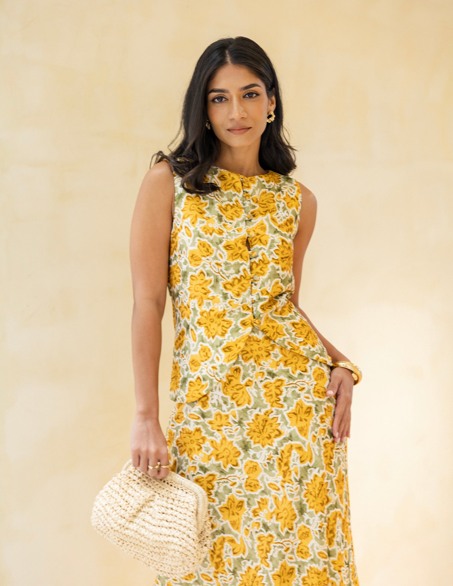 Sleeveless Button Down Top