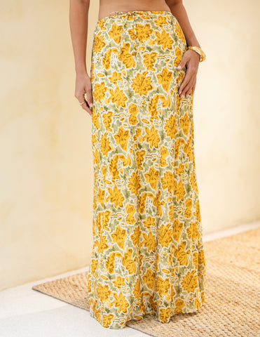 Drawstring Bias Skirt