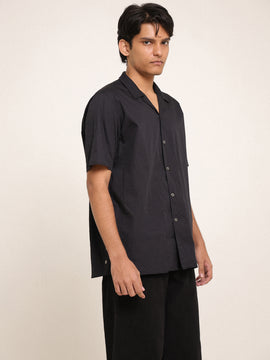 Side seam eyelet detiled cotton shirt