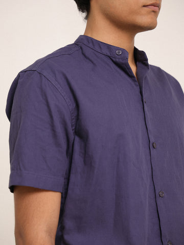 Chinese collar detailed regular fit shirt