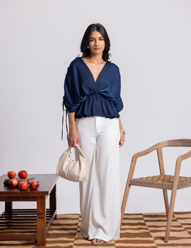 Tie Up Detailed Peplum Top