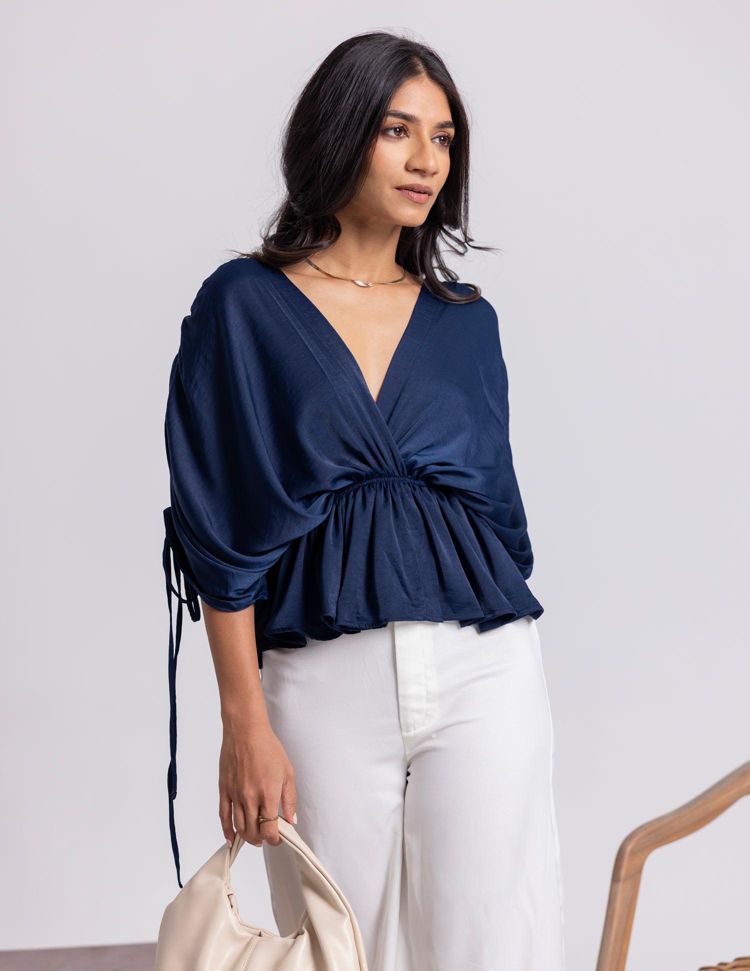 Tie Up Detailed Peplum Top